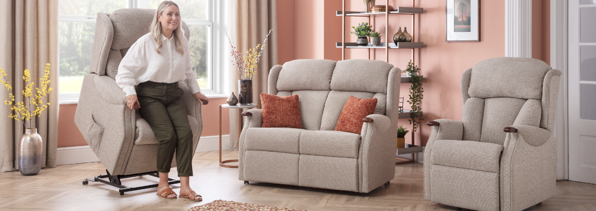 Illustrative upholstered seating; ask Browns about current GFA fireside chairs.